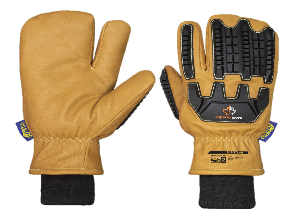 Superior Glove® 361GTLVB Endura® Impact-Resistant Thinsulate Lined Leather Winter Mitts